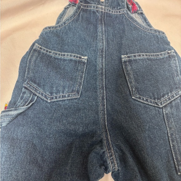 Vintage Carter’s Baby Denim Overalls Apple Embroidered 6–9 Months - Picture 6 of 7